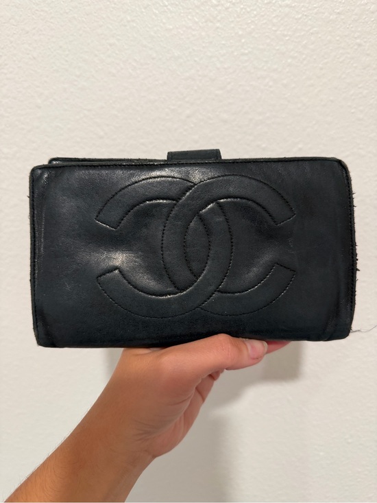 CHANEL Handbags - CHANEL Black Quilted CC Logo Zip Around Wallet